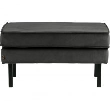 BePureHome Hocker Rodeo op poten velvet antraciet