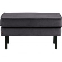 BePureHome Hocker Rodeo op poten velvet dark grey