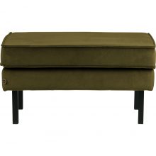 BePureHome Hocker Rodeo op poten velvet olive