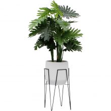 Trendhopper Set van plantenstandaard Blom, pot Jordi wit en kunstplant Philondendron