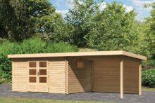 Woodfeeling | Tuinhuis Trittau 5 met Overkapping 3,3 en Achterwand