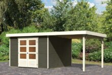 Woodfeeling | Tuinhuis Askola 6 met Overkapping 2,4 | Terragrijs