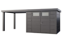 Telluria | Tuinhuis Eleganto 3024 met Overkapping Open Lounge Large | Links | Antraciet