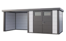 Telluria | Tuinhuis Eleganto 3024 met Overkapping Lounge Small | Links | Wit-Antraciet