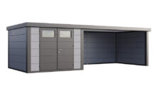 Telluria | Tuinhuis Eleganto 3030 met Overkapping Lounge XL | Rechts | Lichtgrijs