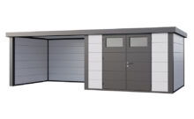 Telluria | Tuinhuis Eleganto 3030 met Overkapping Lounge XL | Links | Wit-Antraciet