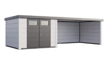 Telluria | Tuinhuis Eleganto 3030 met Overkapping Lounge XL | Rechts | Wit