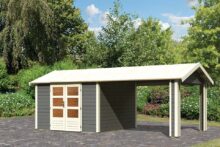 Karibu | Tuinhuis Theres 7 met 1 Aanbouw | Terragrijs