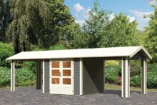 Karibu | Tuinhuis Theres 3 met 2 Aanbouwen | Terragrijs