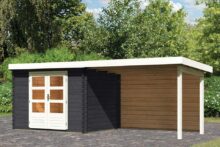 Woodfeeling | Tuinhuis Bastrup 3 met Overkapping 3,0 en Achterwand | Antraciet