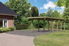 Karibu | Enkele Carport Classic 3 | Variant B met Stalen Dakplaten