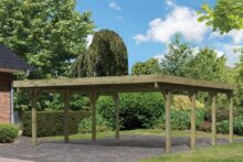 Karibu | Dubbele Carport Classic 2 | Variant A met Stalen Dakplaten