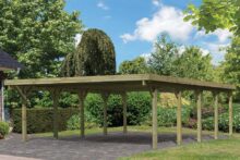 Karibu | Dubbele Carport Classic 3 | Variant A met Stalen Dakplaten