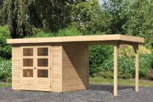 Woodfeeling | Tuinhuis Askola 3 met Overkapping 2,4 | Onbehandeld