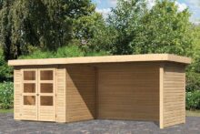 Woodfeeling | Tuinhuis Askola 2 met Overkapping 2,8, Zij- en Achterwand | Onbehandeld