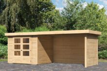 Woodfeeling | Tuinhuis Askola 3 met Overkapping 2,8, Zij- en Achterwand | Onbehandeld