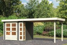 Woodfeeling | Tuinhuis Kerko 3 met Overkapping 2,8 | Terragrijs