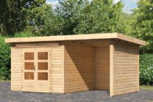 Woodfeeling | Tuinhuis Kandern 6 met Overkapping 2,6, Zij- en Achterwand | Onbehandeld