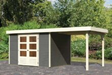 Woodfeeling | Tuinhuis Askola 5 met Overkapping 2,4 | Terragrijs