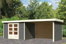 Woodfeeling | Tuinhuis Askola 5 met Overkapping 2,8 | Onbehandeld