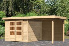 Woodfeeling | Tuinhuis Askola 3,5 met Overkapping 2,4 en Achterwand | Onbehandeld