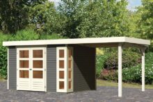 Woodfeeling | Tuinhuis Kerko 5 met Overkapping 2,4 | Terragrijs