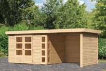 Woodfeeling | Tuinhuis Kerko 5 met Overkapping 2,4, Zij- en Achterwand | Onbehandeld