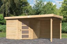 Woodfeeling | Tuinhuis Schwandorf 5 met Overkapping 2,5 en Achterwand | Onbehandeld