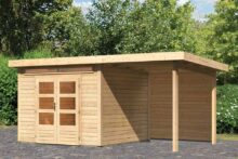 Woodfeeling | Tuinhuis Kandern 6 met Overkapping 2,6 en Achterwand | Onbehandeld