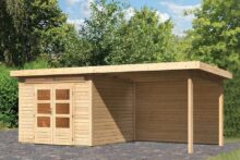 Woodfeeling | Tuinhuis Kandern 6 met Overkapping 3,2 en Achterwand | Onbehandeld