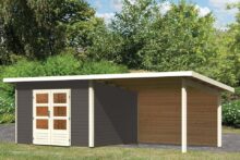 Woodfeeling | Tuinhuis Northeim 5 met Overkapping 3,3 en Achterwand | Onbehandeld