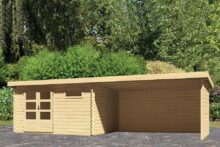 Woodfeeling | Tuinhuis Bastrup 8 met Overkapping 4,0, Zij- en Achterwand