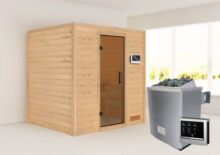 Woodfeeling | Sauna Anja | Antracietglas | Kachel 4,5 kW Externe Bediening