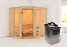 Karibu | Sauna Amelia 1 | Bronzeglas | Kachel 9 kW Geïntegreerde Bediening