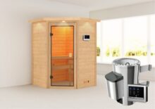 Woodfeeling | Sauna Antonia met Dakkraag | Kachel 3,6 kW Externe Bediening