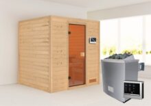 Woodfeeling | Sauna Anja | Bronzeglas | Kachel 4,5 kW Externe Bediening