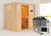 Karibu | Sauna Bodin met Dakkraag | Kachel 4,5 kW Externe Bediening