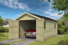 Outdoor Life Products | Garage Dillon 300 x 540 | Geïmpregneerd | Olijfgroen