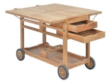 Tafeltrolley met 3 Lades Teak Fonteyn