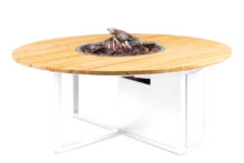 Cosi | Vuurhaard Cosiloft 120 Round | White Frame | Teak Top