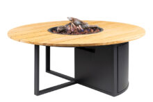 Cosi | Vuurhaard Cosiloft 120 Round | Black Frame | Teak Top