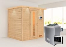 Woodfeeling | Sauna Anja met Dakkraag | Energiesparend | Kachel 4,5 kW Externe Bediening