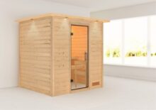 Woodfeeling | Sauna Anja met Dakkraag | Helderglas