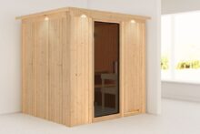 Karibu | Sauna Sodin met Dakkraag | Deur Antracietglas