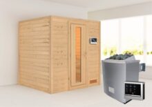 Woodfeeling | Sauna Anja | Energiesparend | Kachel 4,5 kW Externe Bediening