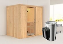 Karibu | Sauna Fanja | Helderglas | Kachel 3,6 kW Geïntegreerde Bediening