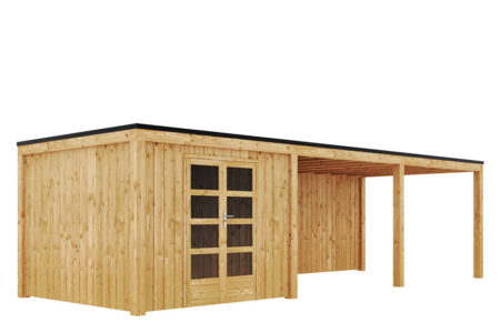 Duxwood | Tuinhuis Garden Design 140 | 300 x 300 cm met Luifel 600 cm | Vuren