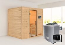 Woodfeeling | Sauna Anja | Helderglas | Kachel 4,5 kW Externe Bediening