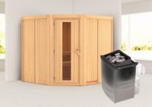 Karibu | Sauna Jarin | Energiesparend | Kachel 9 kW Geïntegreerde Bediening