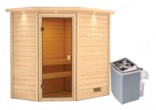 Woodfeeling | Sauna Jella met Dakkraag | Kachel 4,5 kW Geïntegreerde Bediening